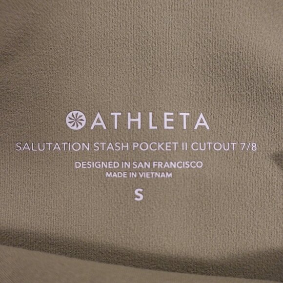 Athleta Salutation Stash Pocket II Cutout 7/8 tight women's small sage high rise - Picture 2 of 12